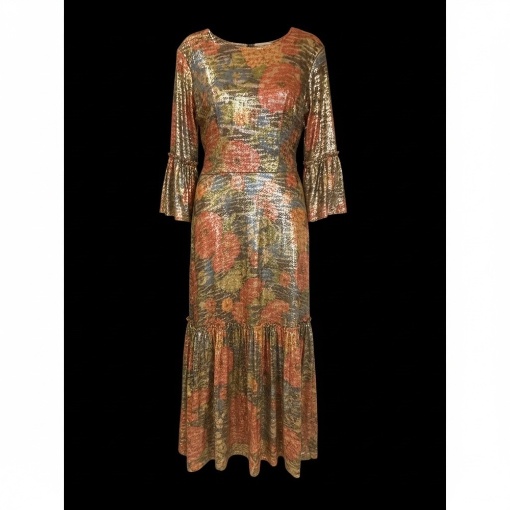 Glamorous Gold and Orange Sequin Maxi Dress